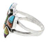 Multicolor Southwestern Silver Butterfly Ring Size 6 EX61246